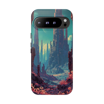 Alien Monolith Valley Sci-fi Phone Case - Pink Phone Case - Google Pixel 9 Pro XL / Glossy