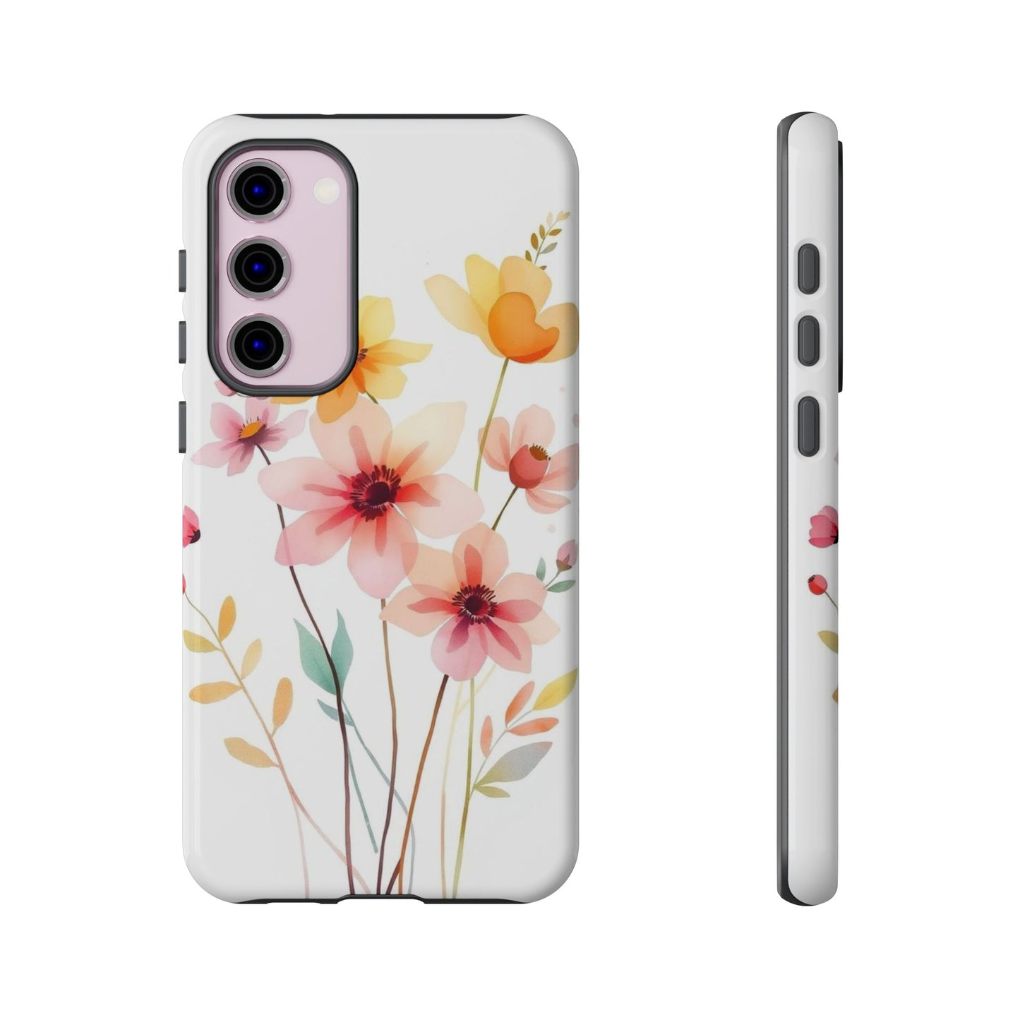 Samsung Galaxy S23 Plus / Glossy Phone Case - Boho Chic Watercolour Blooms Design Phone Case