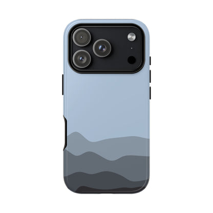 Blue Abstract Waves Protective Phone Case - Blue Phone Case - iPhone 17 Pro / Glossy