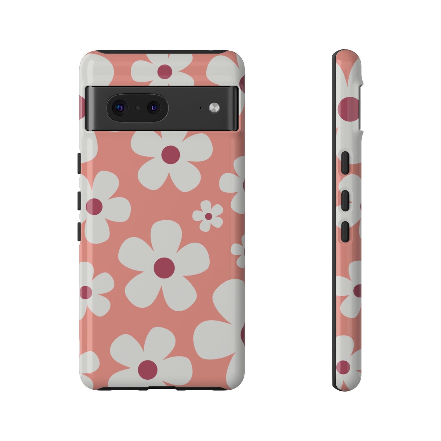 Google Pixel 7 / Glossy Phone Case - Cute Pink Daisy Pattern #2 Phone Case