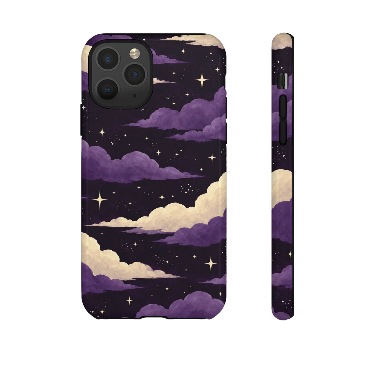 Illustrated Purple Clouds & Stars Phone Case