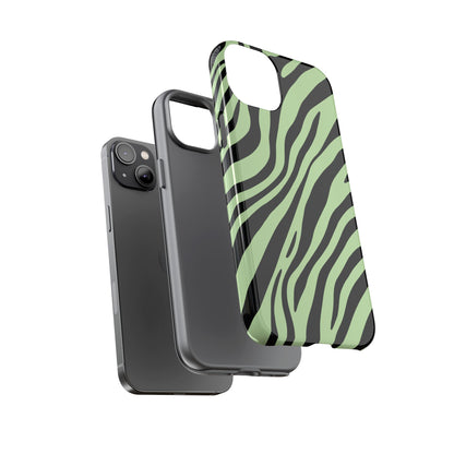 Modern Mint Zebra Print Phone Case