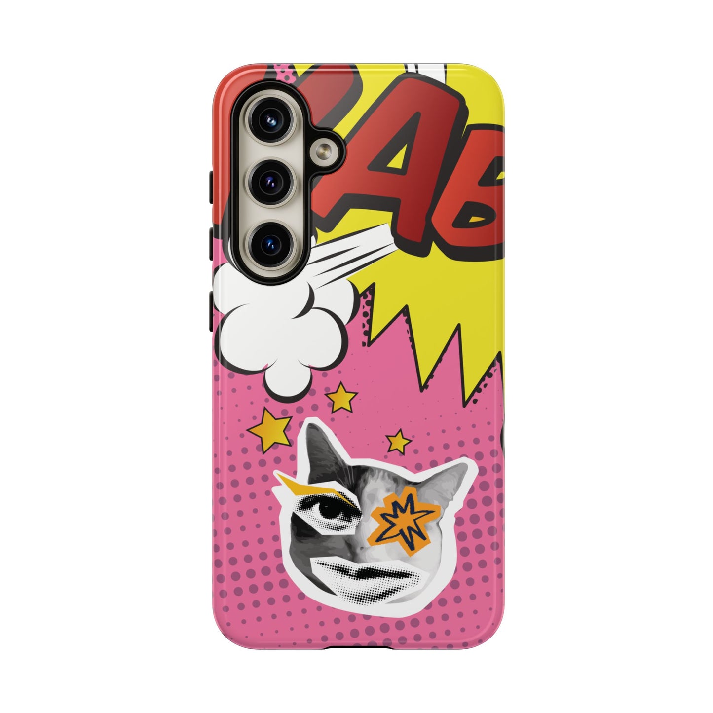 Bold Pink Pop Art Cat Phone Case - Pink Phone Case - Samsung Galaxy S24 / Glossy