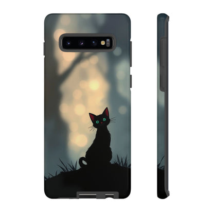 Samsung Galaxy S10 Plus / Glossy Phone Case - Gothic Cat Design Phone Case