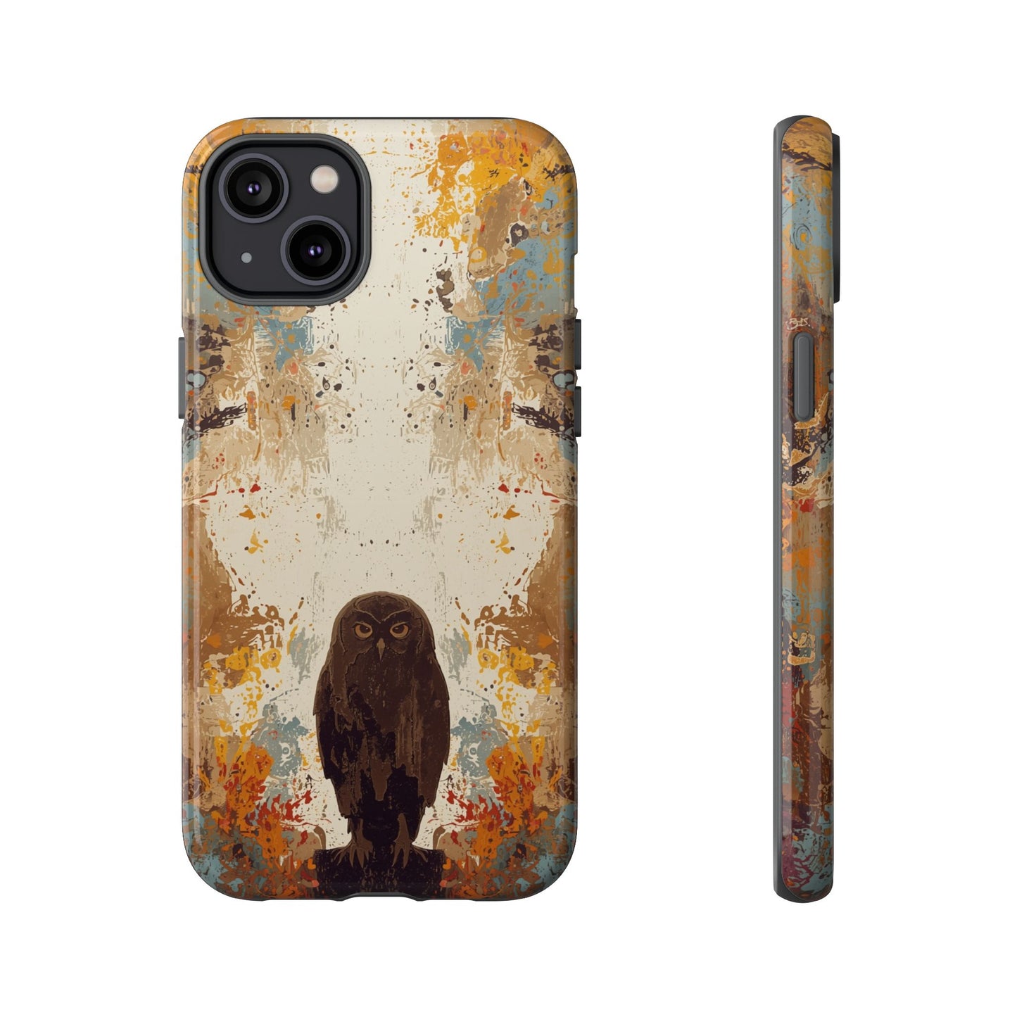 iPhone 14 Plus / Glossy Phone Case - Abstract Owl Design Phone Case