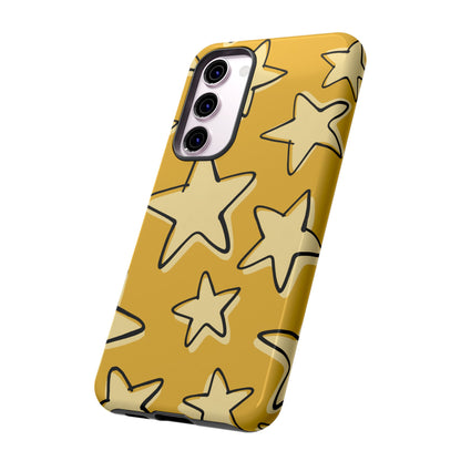 Golden Yellow Doodle Star Phone Case