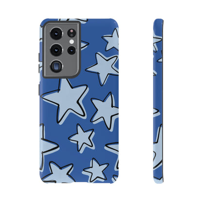 Cobalt Blue Doodle Star Phone Case