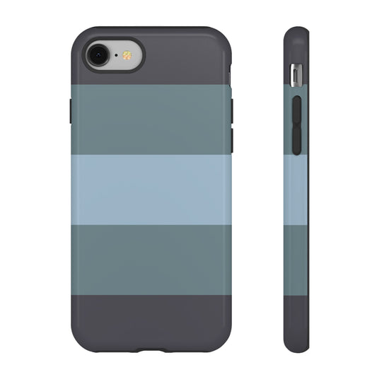 Shades of Blue Horizontal Stripe Pattern Phone Case - Blue Phone Case - iPhone 8 / Glossy