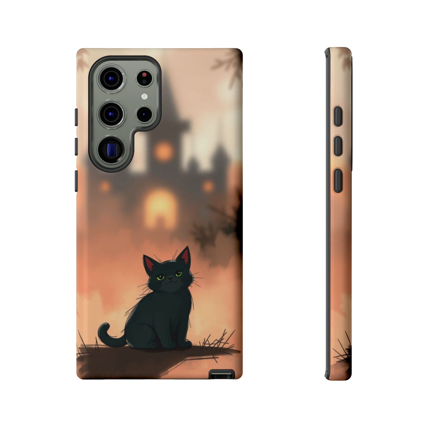 Samsung Galaxy S23 Ultra / Glossy Phone Case - Cute Gothic Cat Design Phone Case