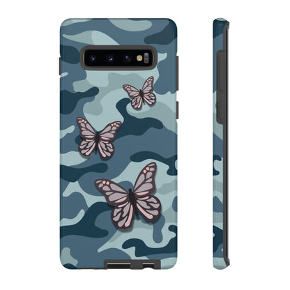 Dark Blue Butterfly Camo Phone Case - Blue Phone Case