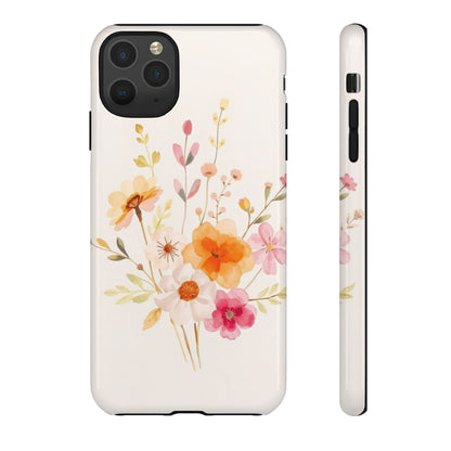 iPhone 11 Pro Max / Glossy Phone Case - Boho Chic Watercolour Flower Pattern Phone Case