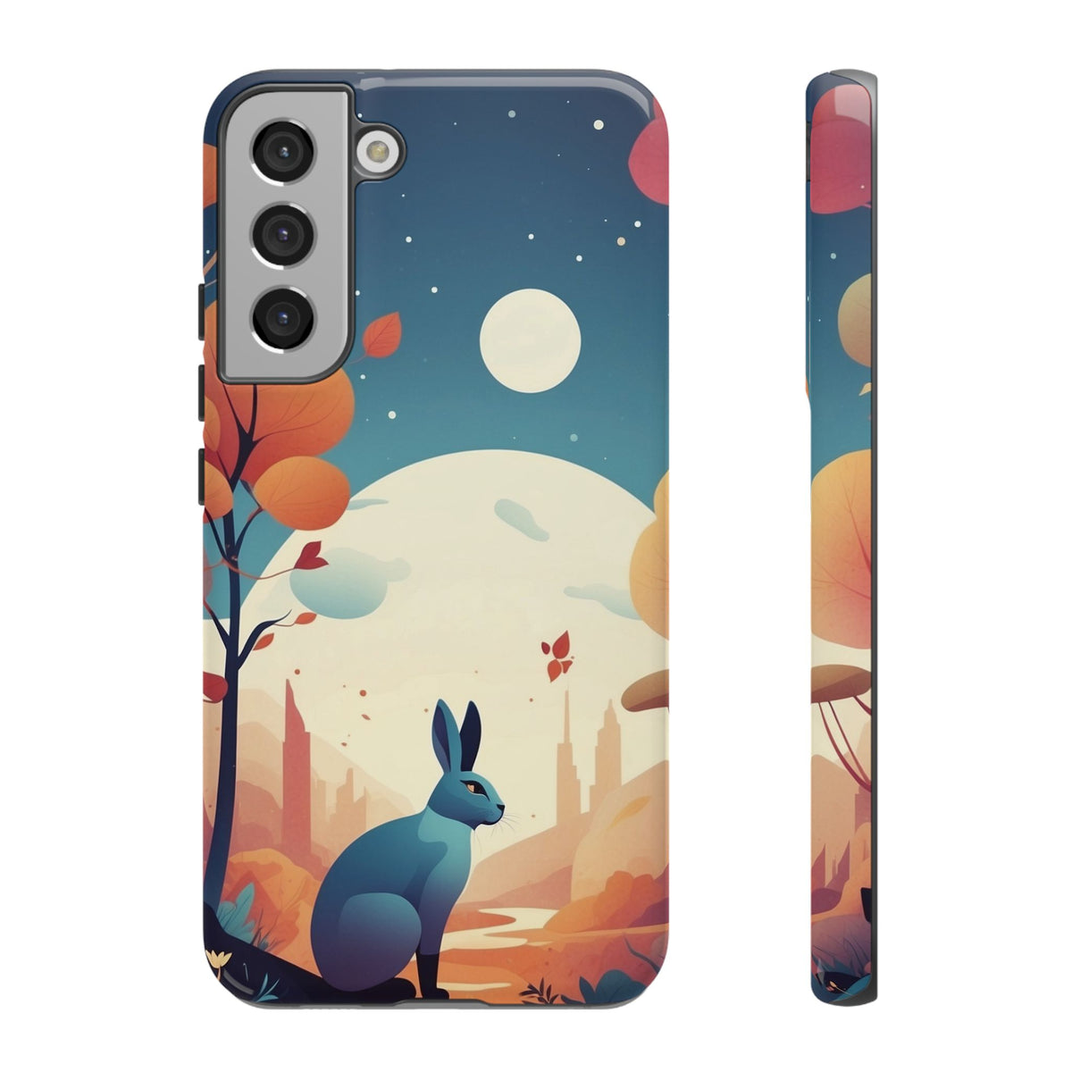 Stylised Blue Hare Design Phone Case - Multicolor Phone Case - Samsung Galaxy S22 Plus / Glossy