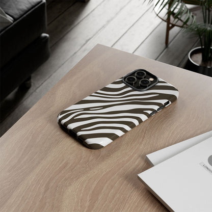 Modern Mocha Zebra Print Phone Case