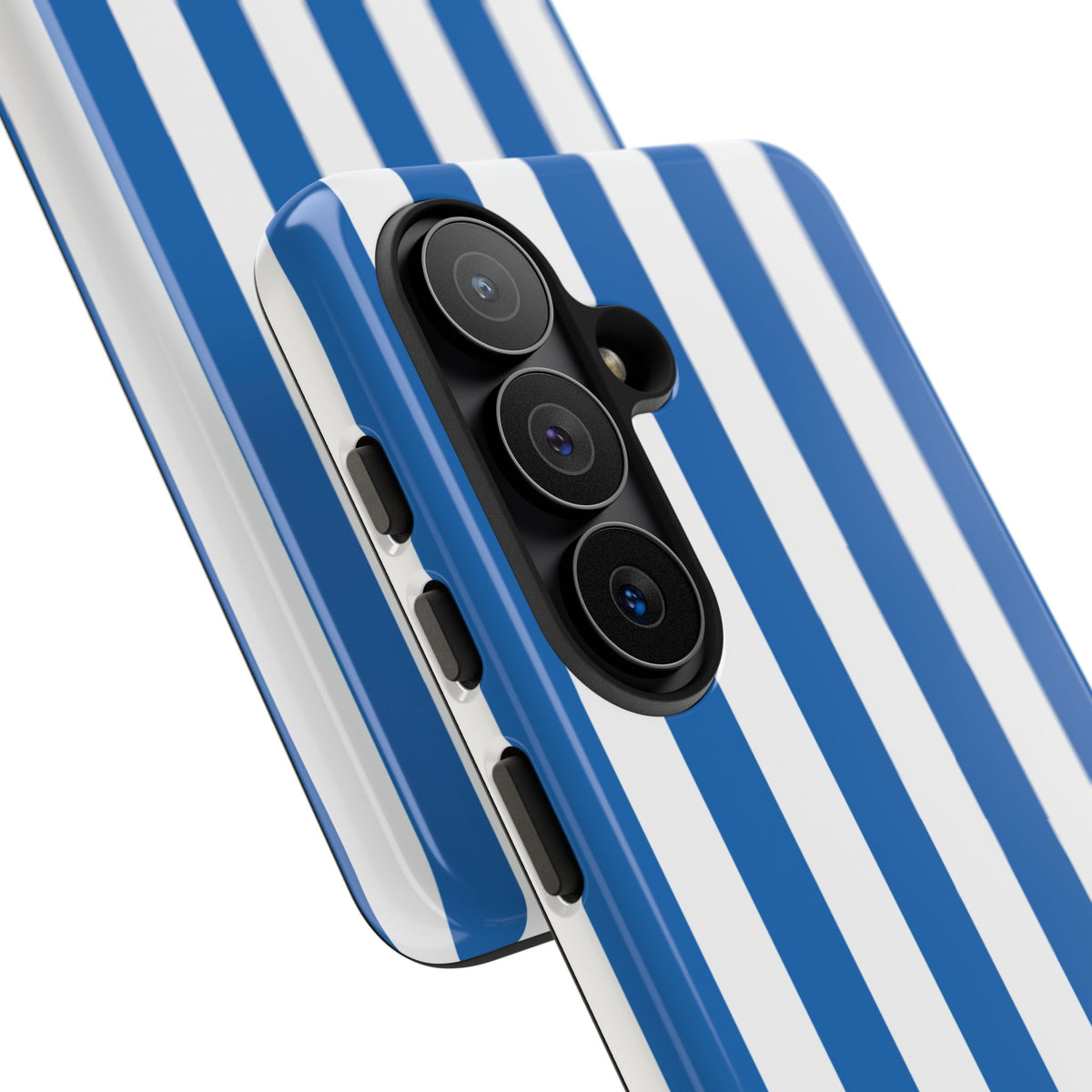 Simple Light Blue & White Stripe Pattern Phone Case - White Phone Case