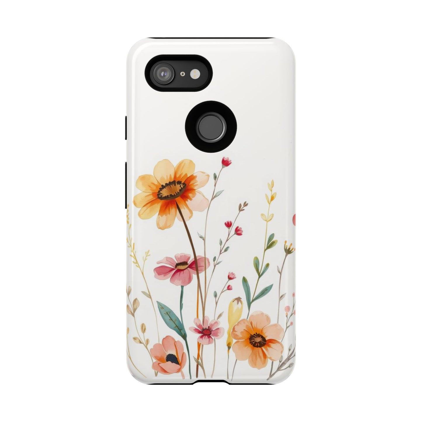Boho Chic Watercolour Wild Blooms Pattern Phone Case