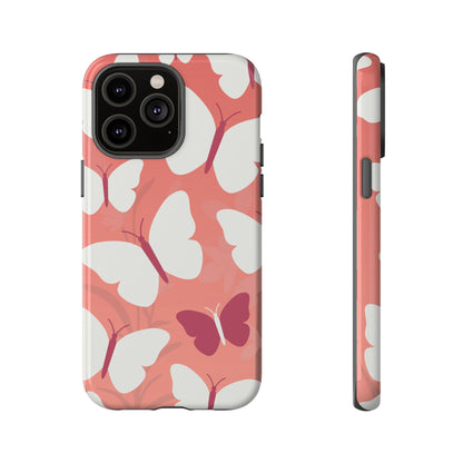 Minimalist Pink Butterfly Pattern Phone Case - Pink Phone Case - iPhone 14 Pro Max / Glossy