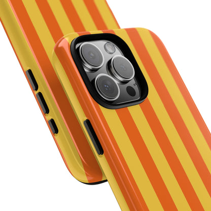 Trendy Orange & Yellow Stripe Pattern Phone Case - Yellow Phone Case