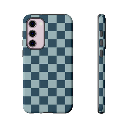 Samsung Galaxy S23 Plus / Glossy Phone Case - ’Blue Checkered Pattern’ Phone Case