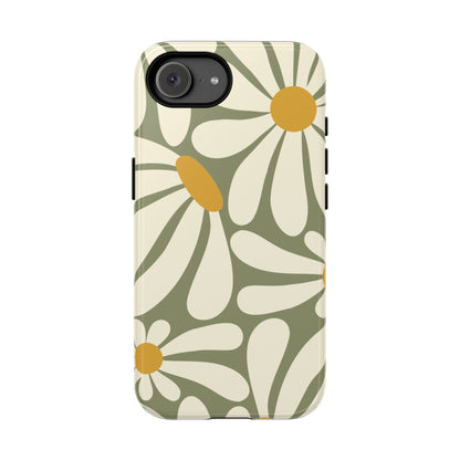 Retro Green Daisy Pattern #1 Phone Case - Green Phone Case - iPhone 17e / Glossy