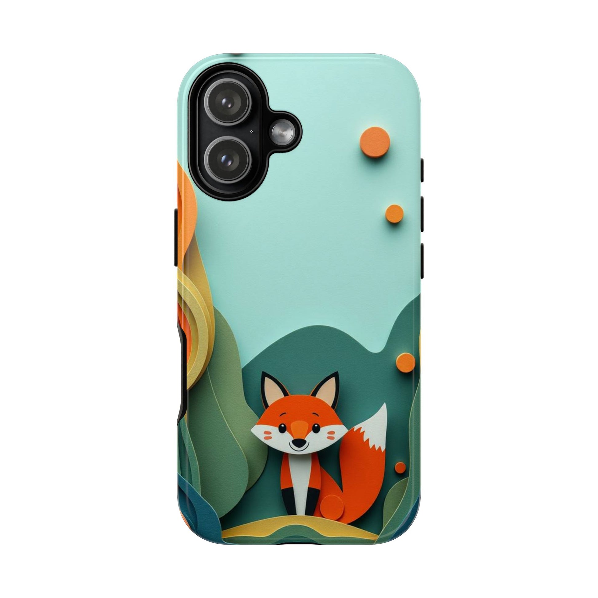 iPhone 17 / Glossy Phone Case - Papier-mâché Fox Design Phone Case