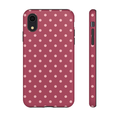iPhone XR / Glossy Phone Case - ’Pink Dot Pattern’ Phone Case
