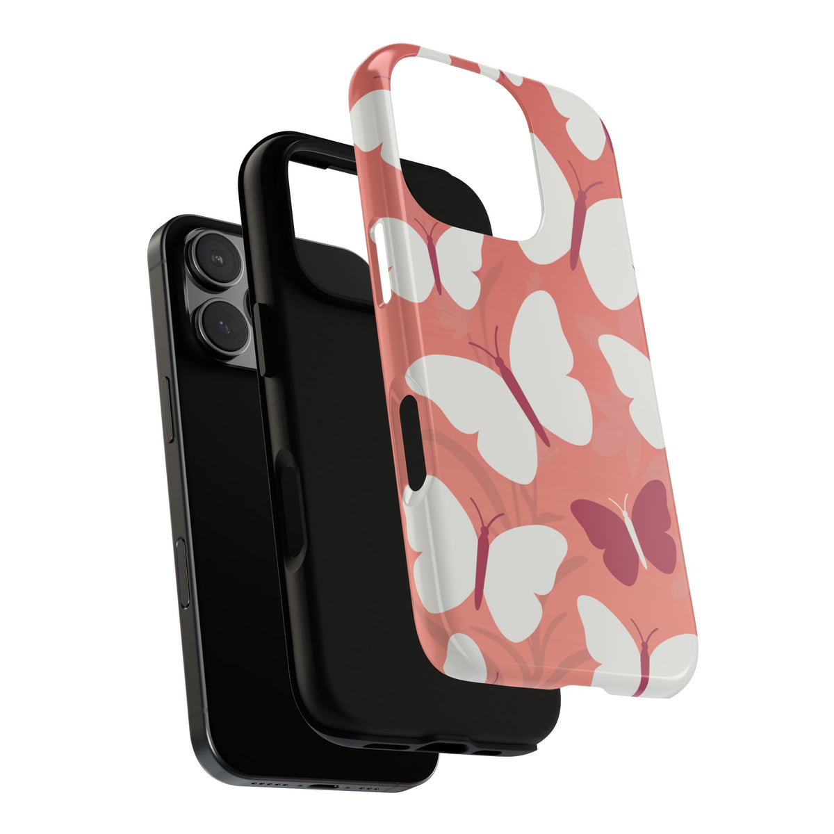 Minimalist Pink Butterfly Pattern Phone Case - Pink Phone Case