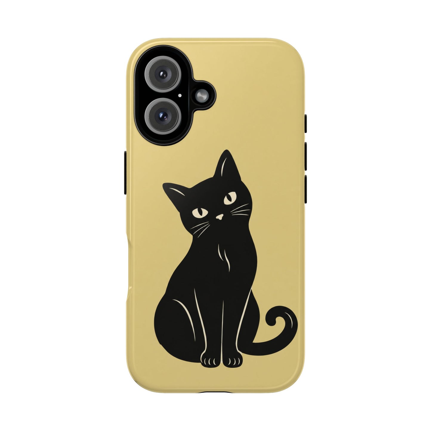 Minimalist Butter Yellow & Black Cat Phone Case