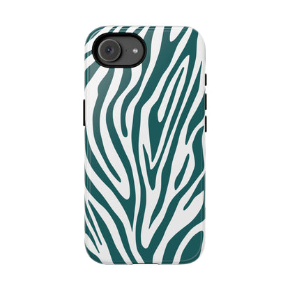 Graphic Teal Tiger Print Phone Case - Blue Phone Case - iPhone 17e / Glossy