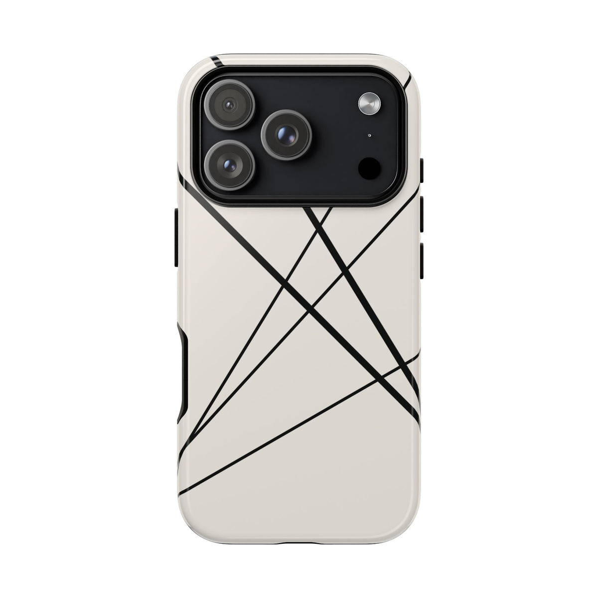 Abstract White with Black Lines Phone Case - White Phone Case - iPhone 18 Pro / Glossy