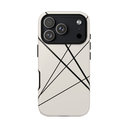 Abstract White with Black Lines Phone Case - White Phone Case - iPhone 18 Pro / Glossy