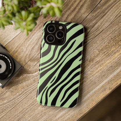 Modern Mint Zebra Print Phone Case