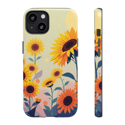 iPhone 13 / Glossy Phone Case - Modern Flat Sunflower Design Phone Case