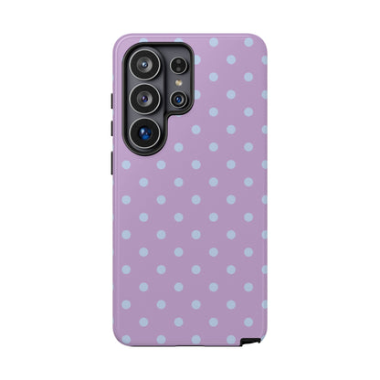 Trendy Lilac & Ice Blue Dot Pattern Phone Case