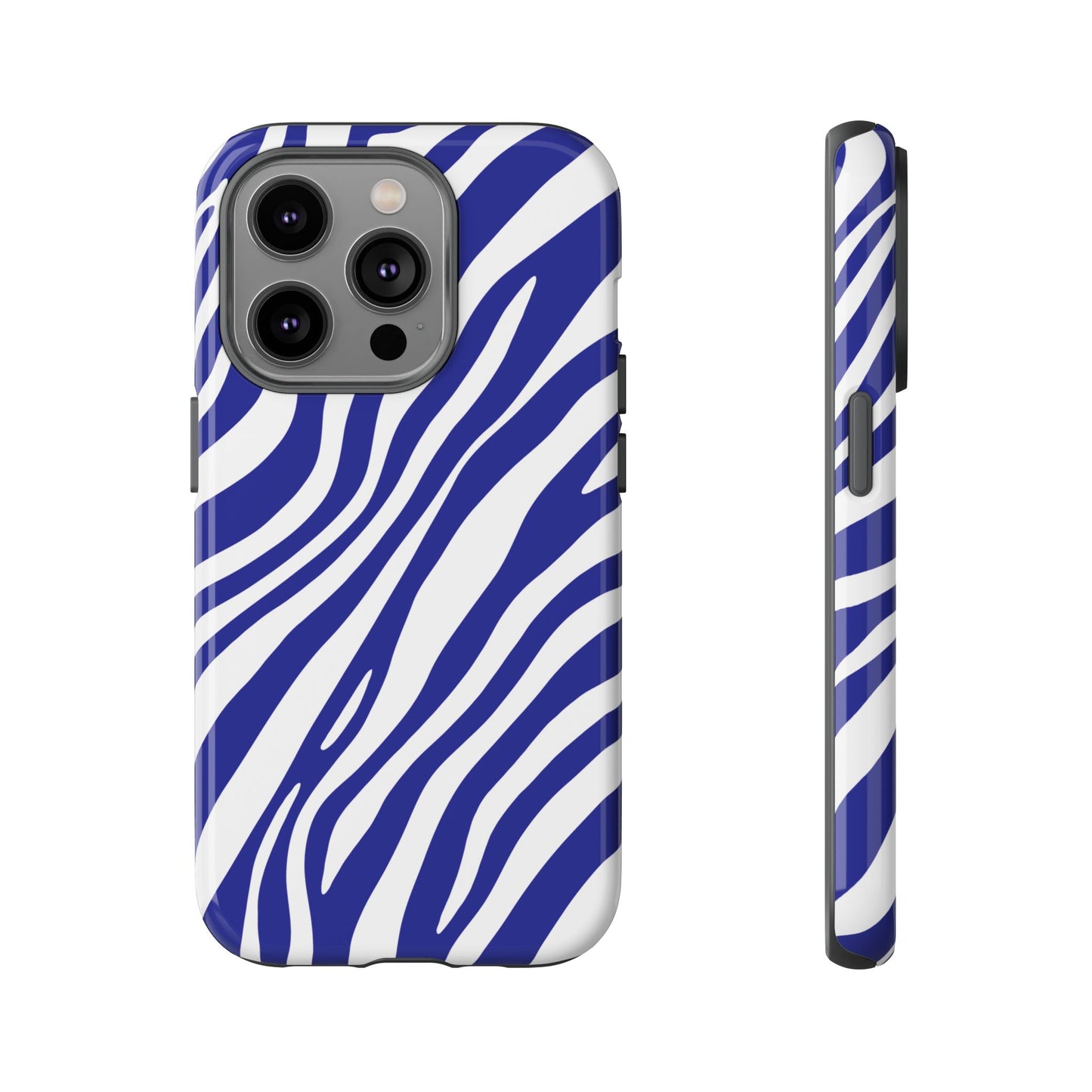 Modern Electric Blue Zebra Print Phone Case