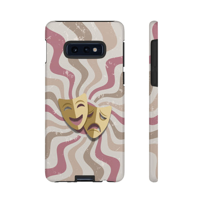 Comedy & Tragedy Masks – Pink Minimal Retro Wave Phone Case - Pink Phone Case