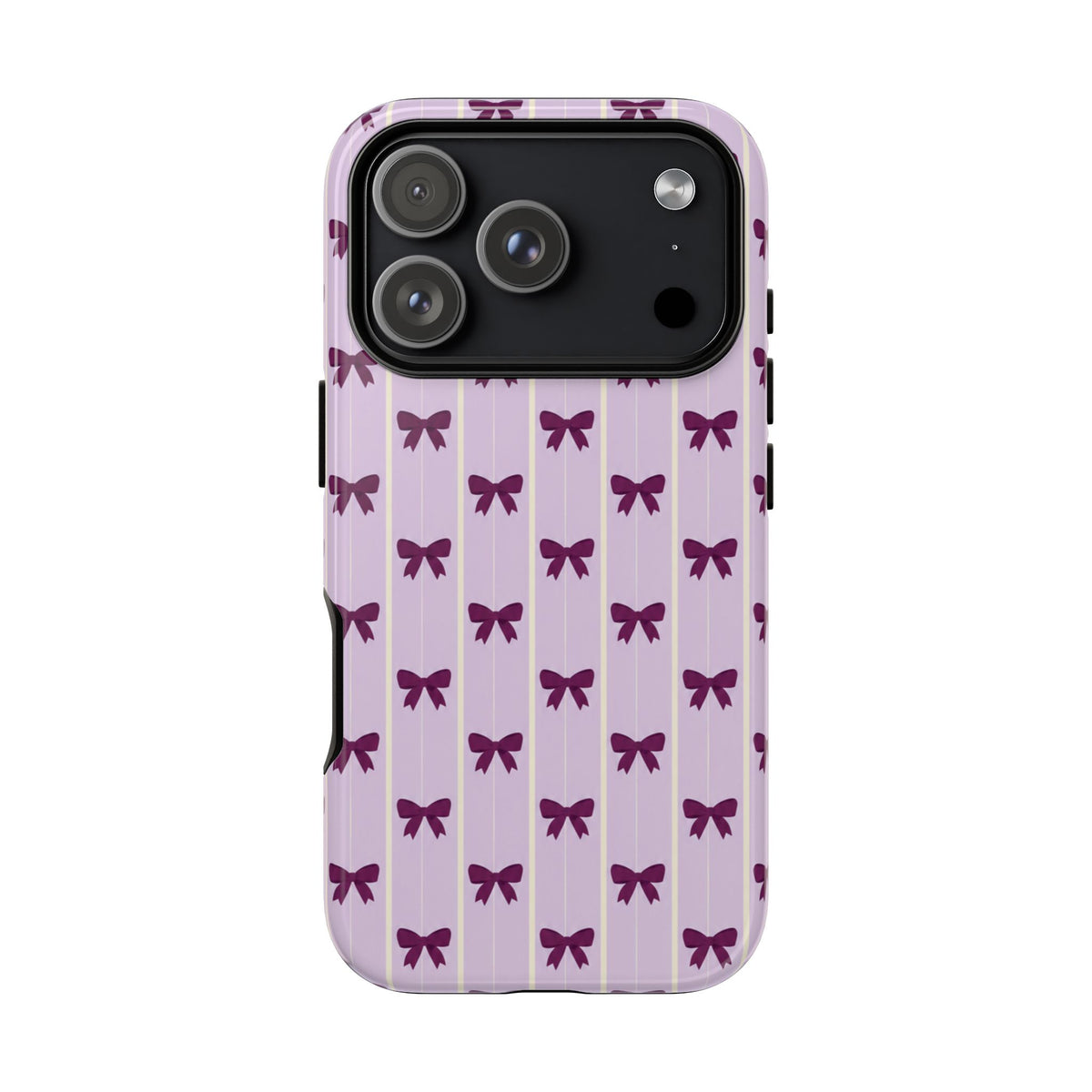 Retro Plum Purple Bow Pattern Phone Case