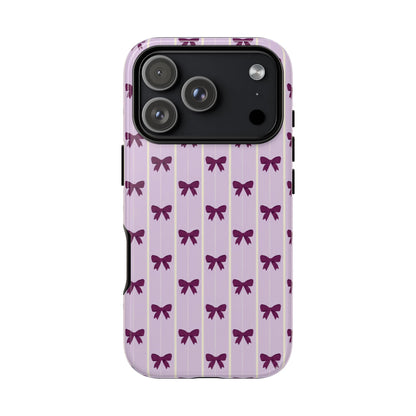 Retro Plum Purple Bow Pattern Phone Case
