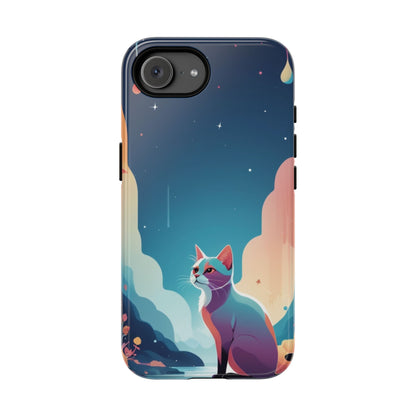 Stylised Cat Design Phone Case - Multicolor Phone Case - iPhone 17e / Glossy