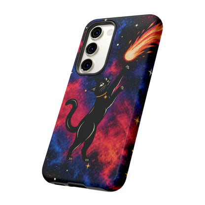 Whimsical Multicolour Celestial Black Cat Phone Case