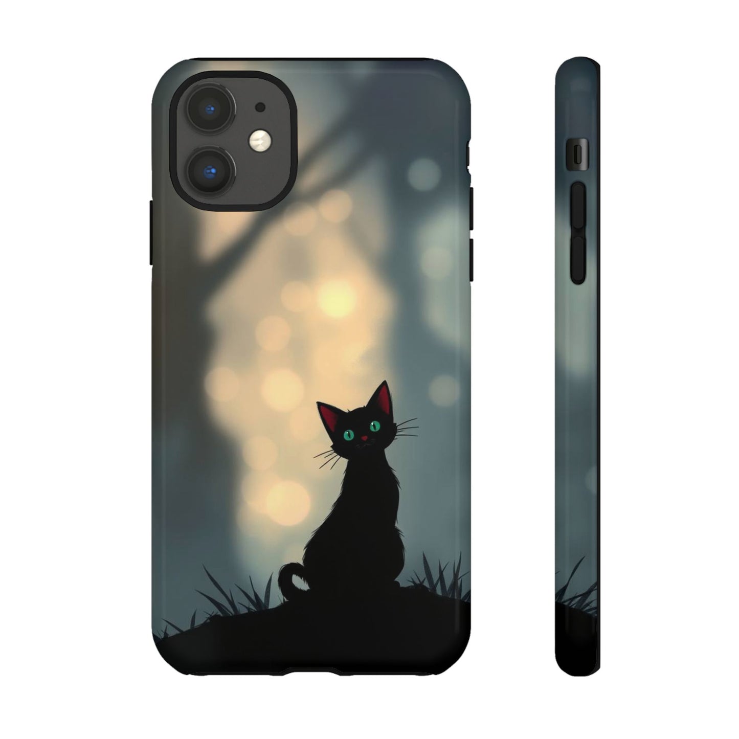 iPhone 11 / Glossy Phone Case - Gothic Cat Design Phone Case