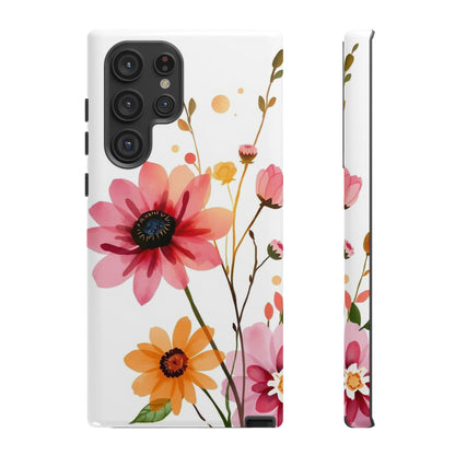 Samsung Galaxy S22 Ultra / Glossy Phone Case - Watercolour Style Simple Wildflower Design Phone Case