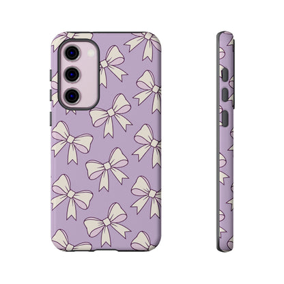 Chic Lilac Bow Pattern Phone Case