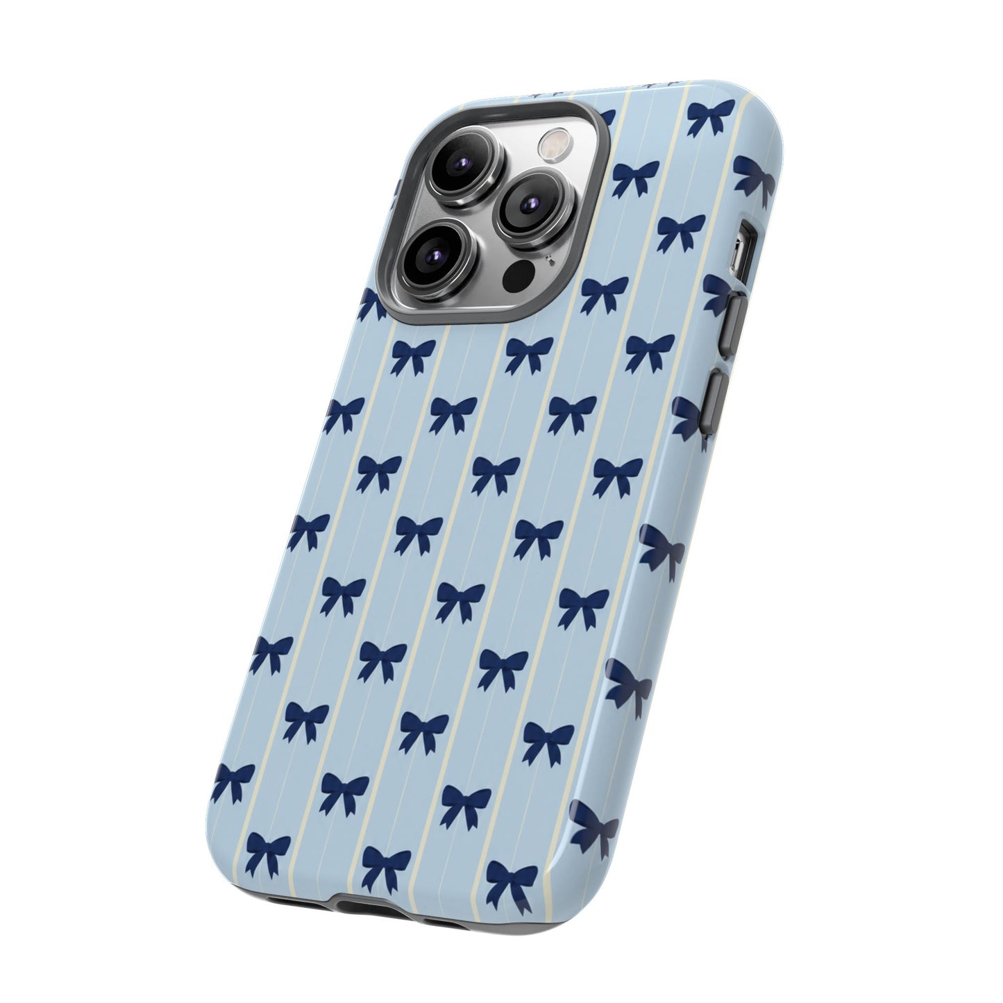 Retro Navy Blue Bow Pattern Phone Case