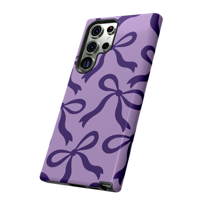 Bold Lilac and Deep Purple Bow Pattern Phone Case - Purple Phone Case