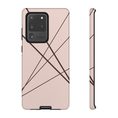 Abstract Pink with Brown Lines Phone Case - Pink Phone Case - Samsung Galaxy S20 Ultra / Glossy