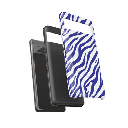 Stylish Electric Blue Zebra Print Phone Case