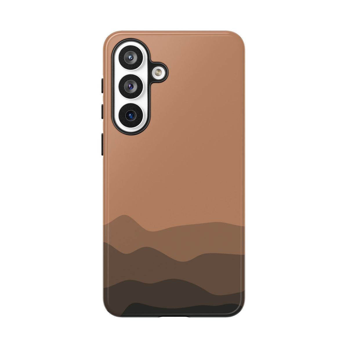 Brown Abstract Waves Protective Phone Case - Brown Phone Case - Samsung Galaxy S26 Plus / Glossy