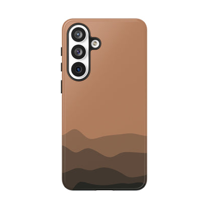 Brown Abstract Waves Protective Phone Case - Brown Phone Case - Samsung Galaxy S26 Plus / Glossy