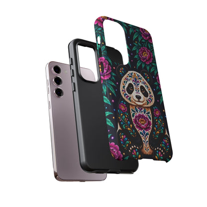 Cute Purple and Teal Calavera Panda Phone Case - Multicolor Phone Case