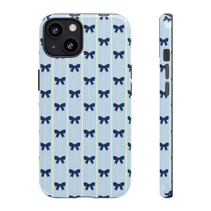 Retro Navy Blue Bow Pattern Phone Case
